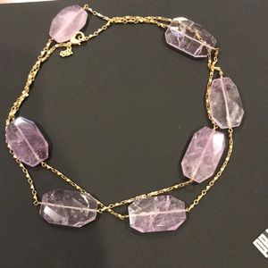 ABS Allen Schwartz pink quartz/stone necklace